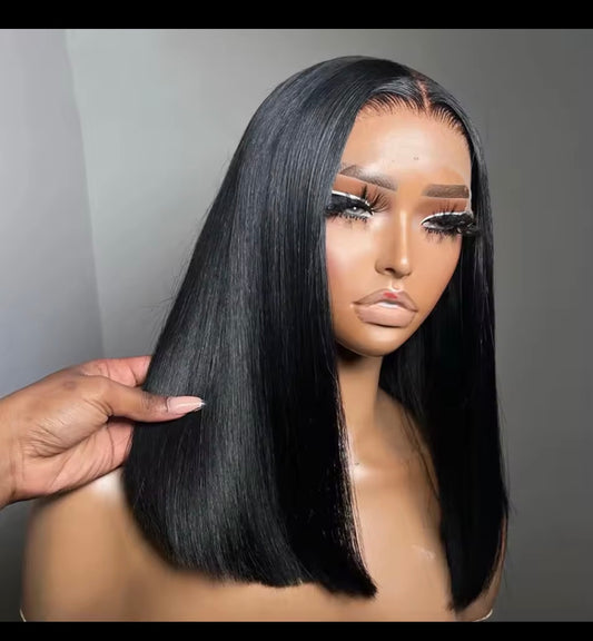 Cheveux naturel droite dentelle avant transparente 100% cheveux humains de couleur naturelle