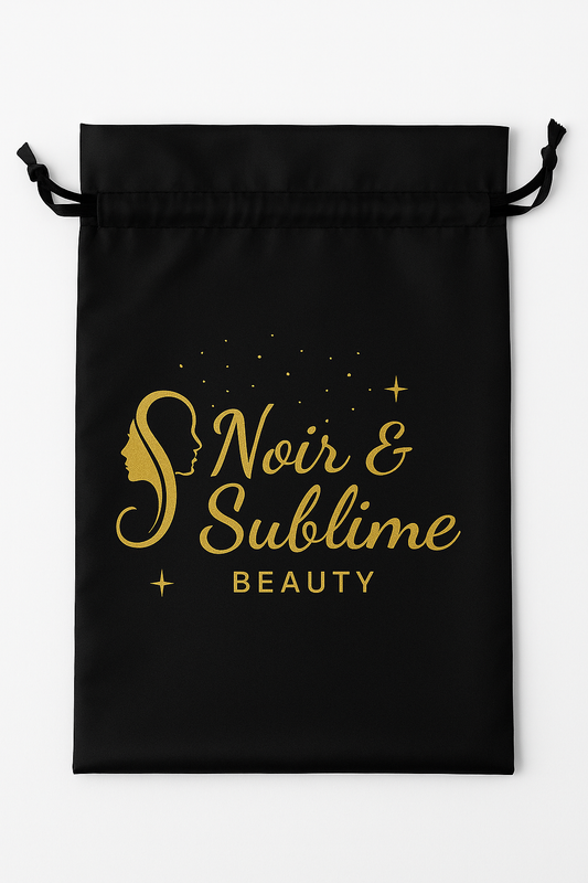 Sac de Rangement en Satin pour Perruque et Extensions, 25x35cm.