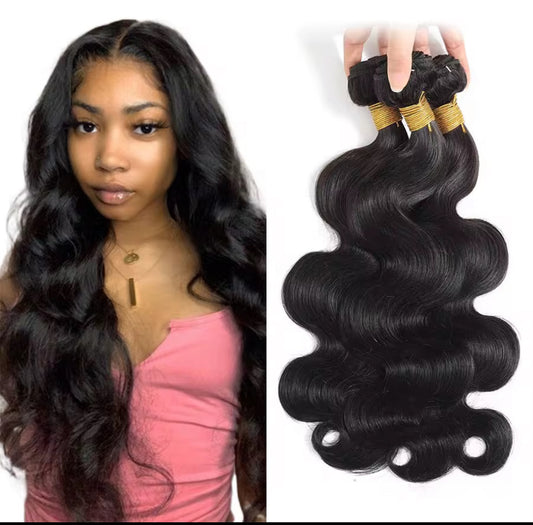 CHEVEUX Péruviens Body Wave Bundles, 100% cheveux humains, couleur naturelle, tissage épais, 1, 3 ou 4 bundles.