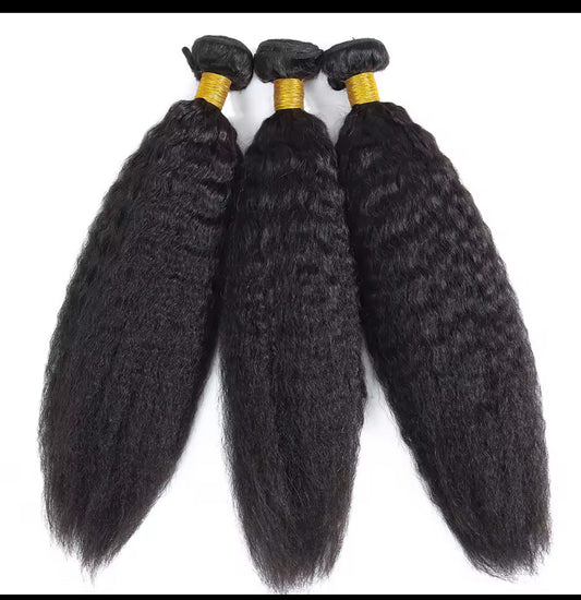 Extensions de cheveux mongols crépus et lisses, 100 % naturels, lots de 1, 3 ou 4 mèches, cheveux naturels Remy.