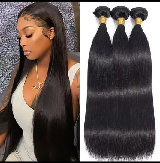 Extensions de cheveux brésiliens lisses, tissages de cheveux, couleur naturelle, 3 lots, mèches de cheveux humains épais et lisses