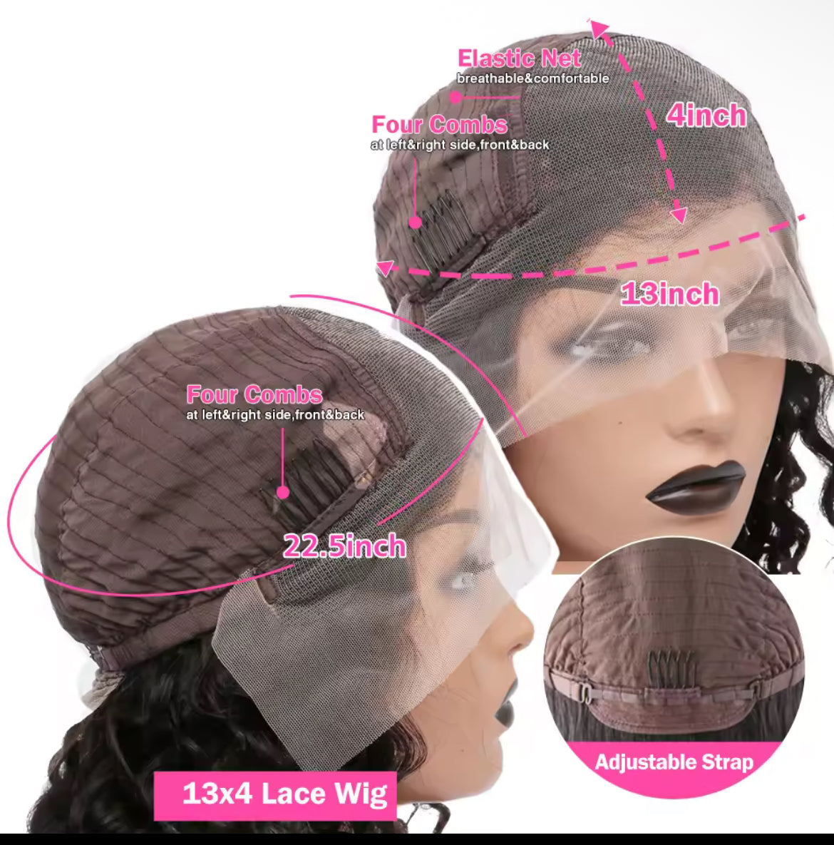 Crépus bouclés Perruques de cheveux humains 13X4 dentelle frontale , Perruques pour les femmes pré-plumées