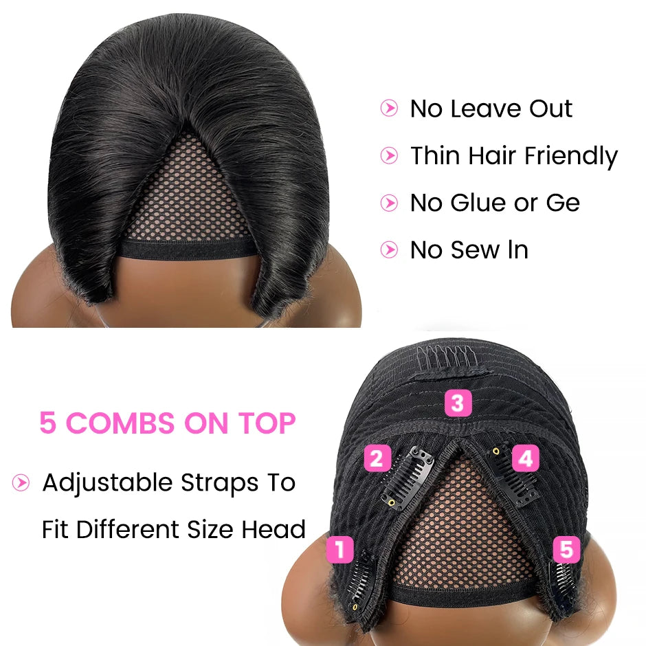 V PART Perruques en cheveux humains pour femmes, perruques bouclées avec raie latérale sans perte, perruques mongoles crépues et bouclées