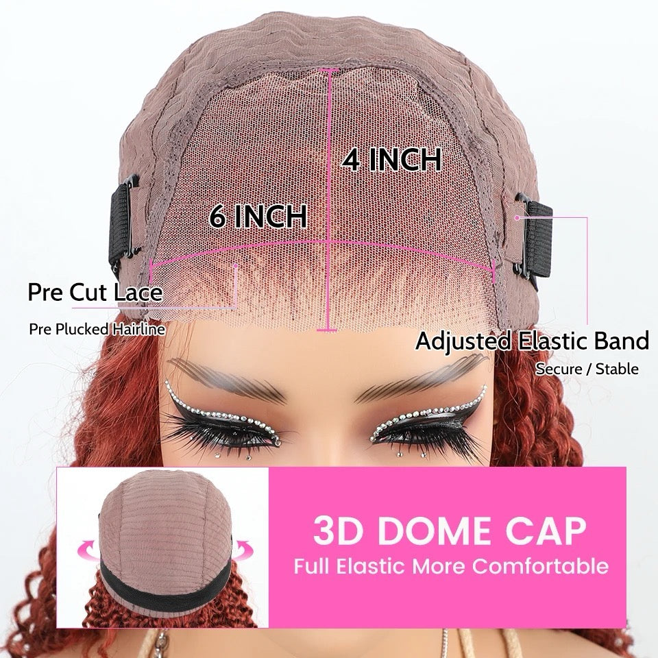 Perruques Water Wave Wear Go pré-épilées sans colle, perruques pré-décolorées avec fermeture en dentelle 6x4,