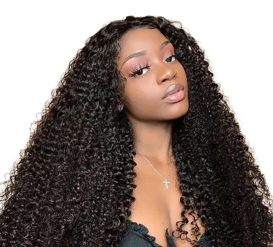 Perruques à porter et à emporter, pré-découpées, pré-épilées, avec dentelle frontale HD, sans colle, cheveux humains crépus et bouclés, prêtes à porter