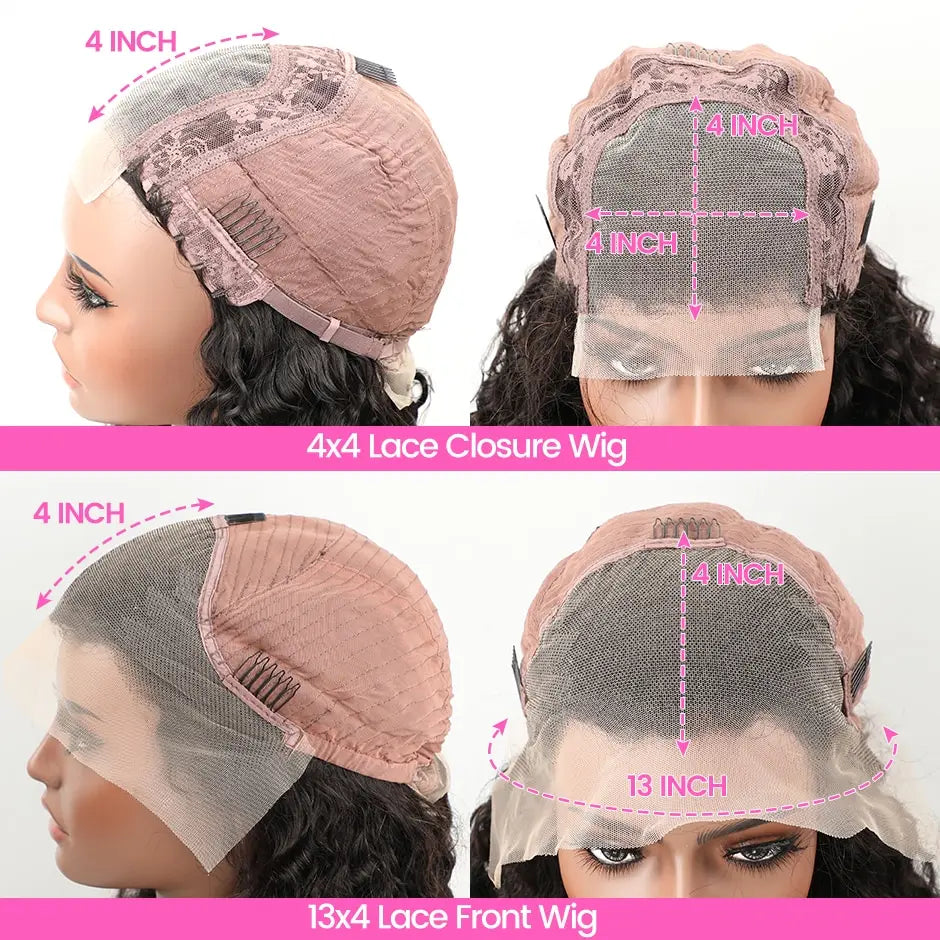 Perruque marron chocolat en cheveux humains pour femmes, perruque brésilienne ondulée avec lace front et fermeture en dentelle.