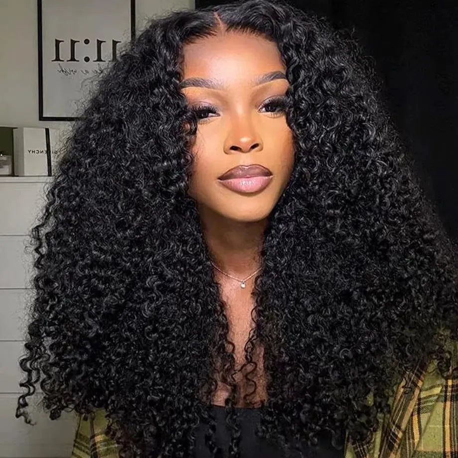 Perruques crépues bouclées 13x6 HD Lace Frontal Wig sans colle Cheveux humains 4C Afro Curly Lace Front Wigs 4x4 HD Lace Closure Wigs