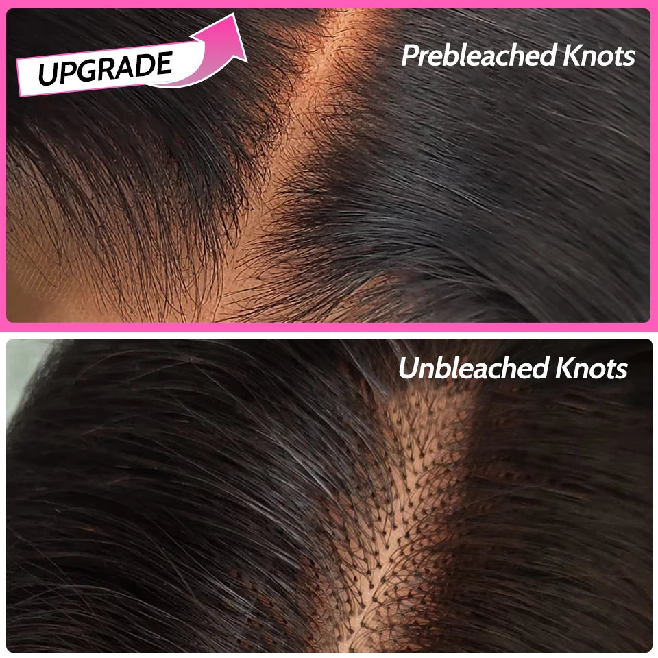 Perruques sans colle, cheveux humains, prêtes à porter, lisses, pré-épilées, à porter et à emporter, 7x5 HD, dentelle frontale prédécoupée