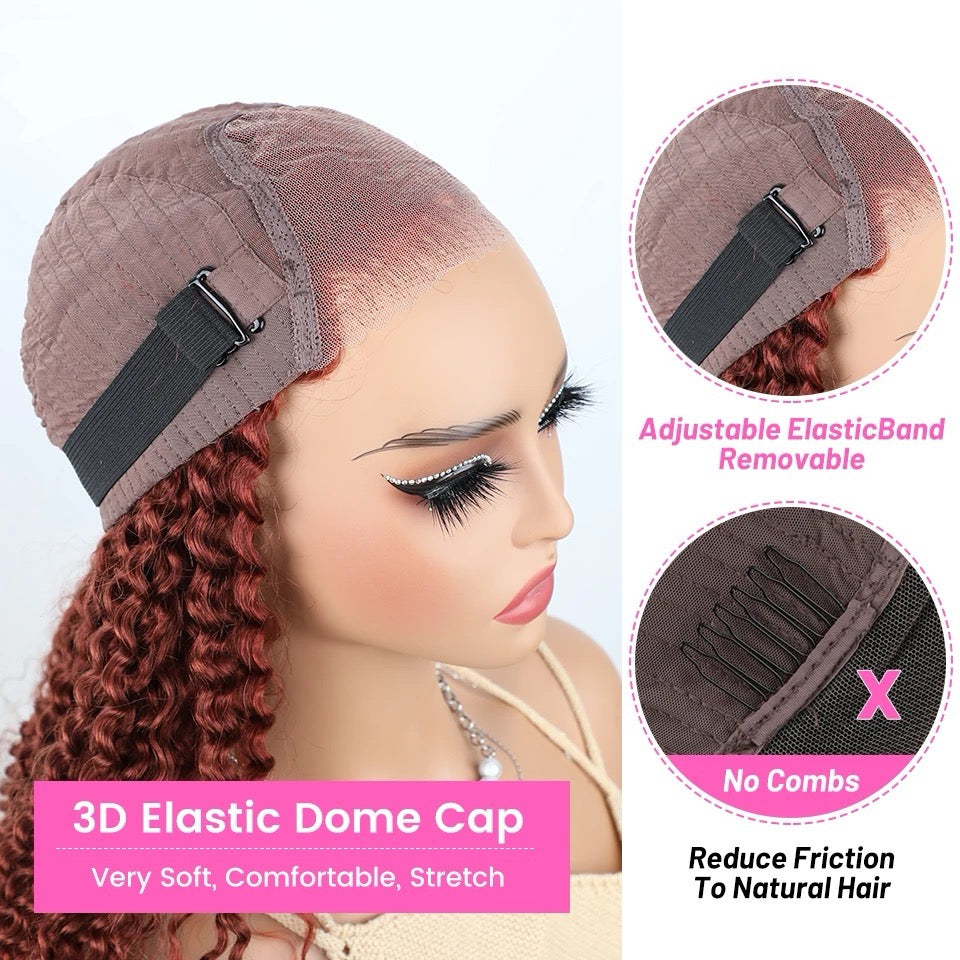 Perruques Water Wave Wear Go pré-épilées sans colle, perruques pré-décolorées avec fermeture en dentelle 6x4,