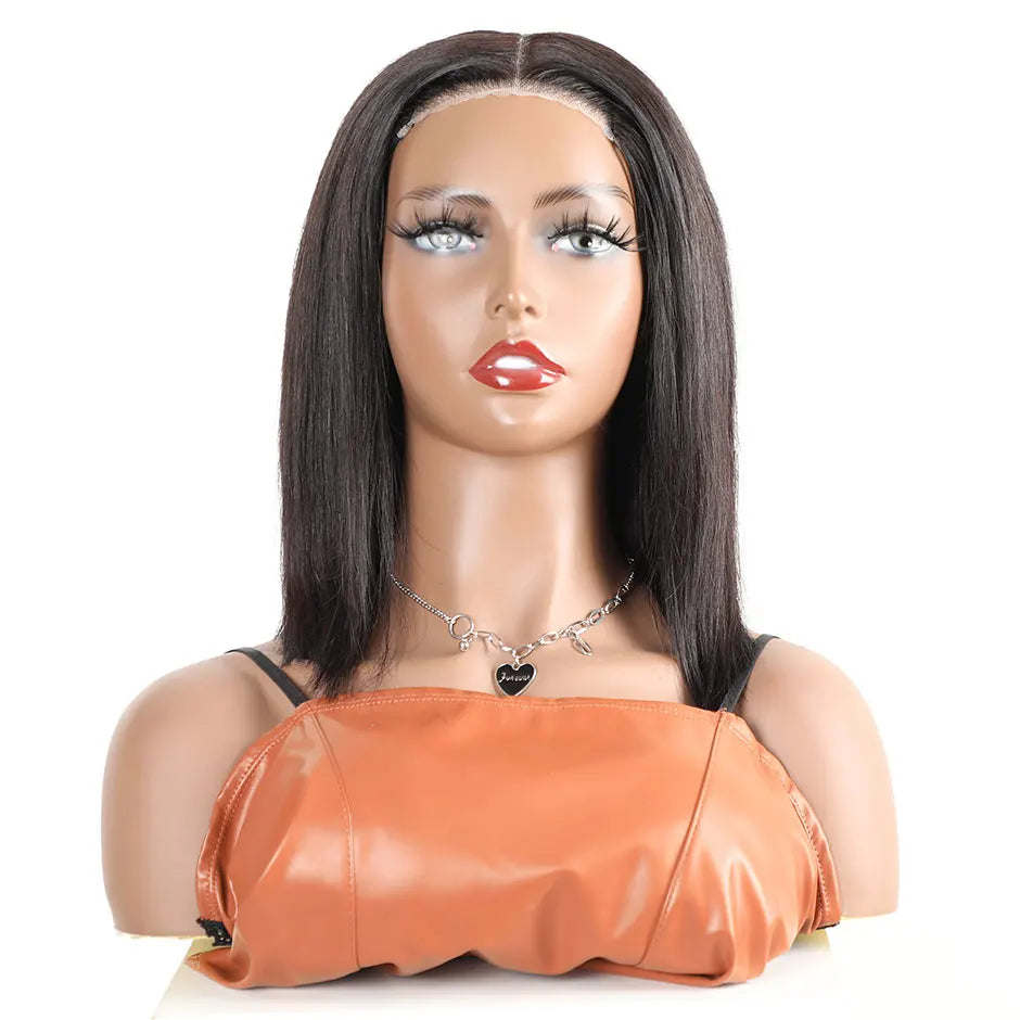 Perruques Bob pour femmes, 180 % cheveux humains lisses, sans colle, prêtes à porter, prédécoupées, avec dentelle frontale