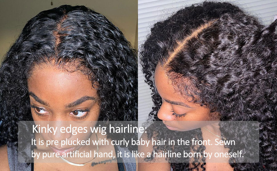 Perruque afro bouclée crépue 13x6 HD, densité 250, 100 % cheveux humains, 13x4, bords 4C, perruque frontale ondulée profonde, pour femmes