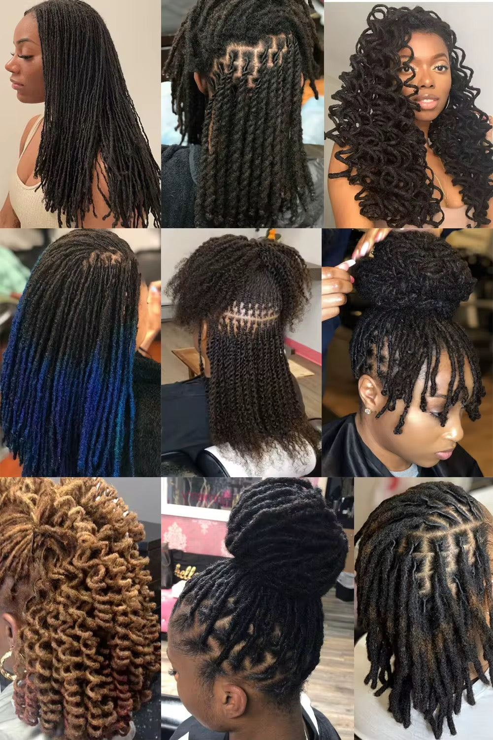 Extensions de cheveux humains pour dreadlock permanent, faites à la main PACK DE 10 PIÈCES