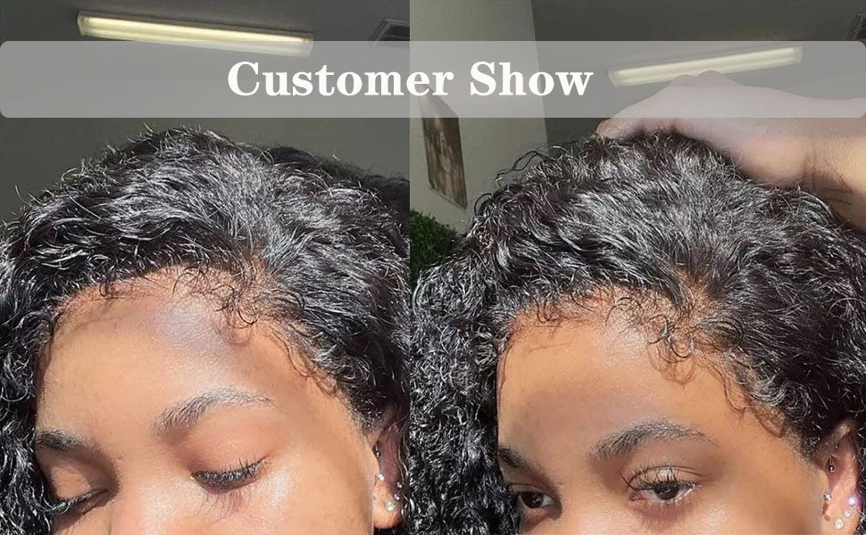 Perruque afro bouclée crépue 13x6 HD, densité 250, 100 % cheveux humains, 13x4, bords 4C, perruque frontale ondulée profonde, pour femmes