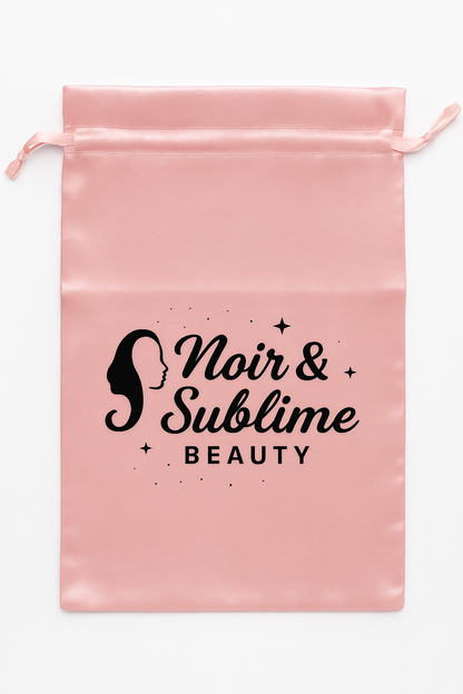 Sac de Rangement en Satin pour Perruque et Extensions, 25x35cm.
