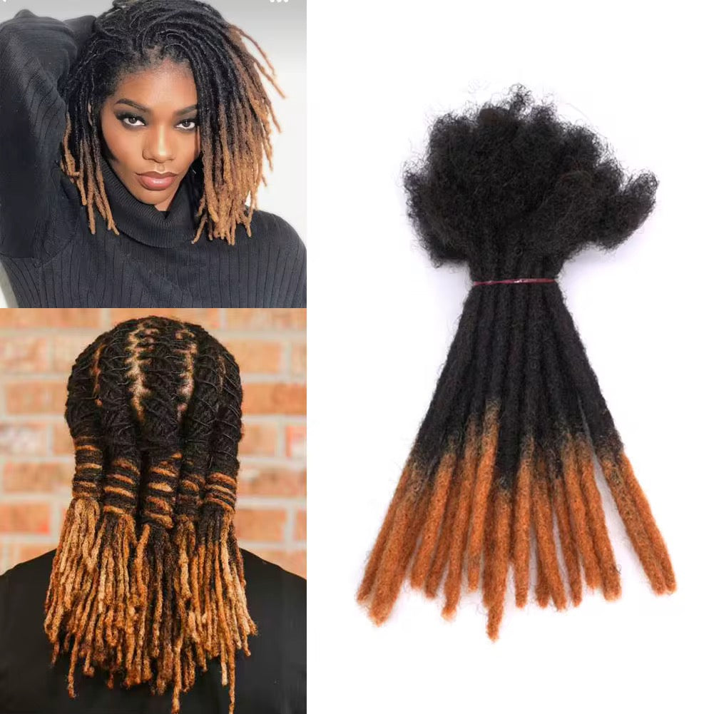 Extensions de cheveux humains pour dreadlock permanent, faites à la main PACK DE 10 PIÈCES