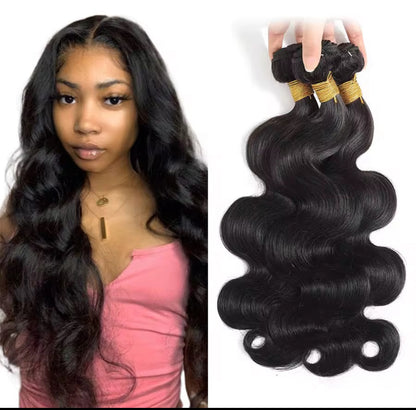 CHEVEUX Péruviens Body Wave Bundles, 100% cheveux humains, couleur naturelle, tissage épais, 1, 3 ou 4 bundles.