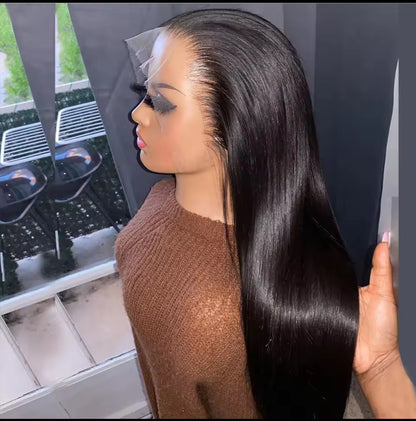 Perruques en cheveux humains avec dentelle frontale HD, nœuds pré-décolorés, perruques droites pré-épilées pour femmes, perruques brésiliennes
