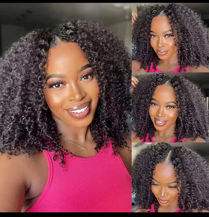 Perruques Afro Kinky Curly en cheveux humains 1x4 U V Part Wig Perruque Kinky Curly sans Leave Out Perruque brésilienne en cheveux humains pour femmes noires 200% densité