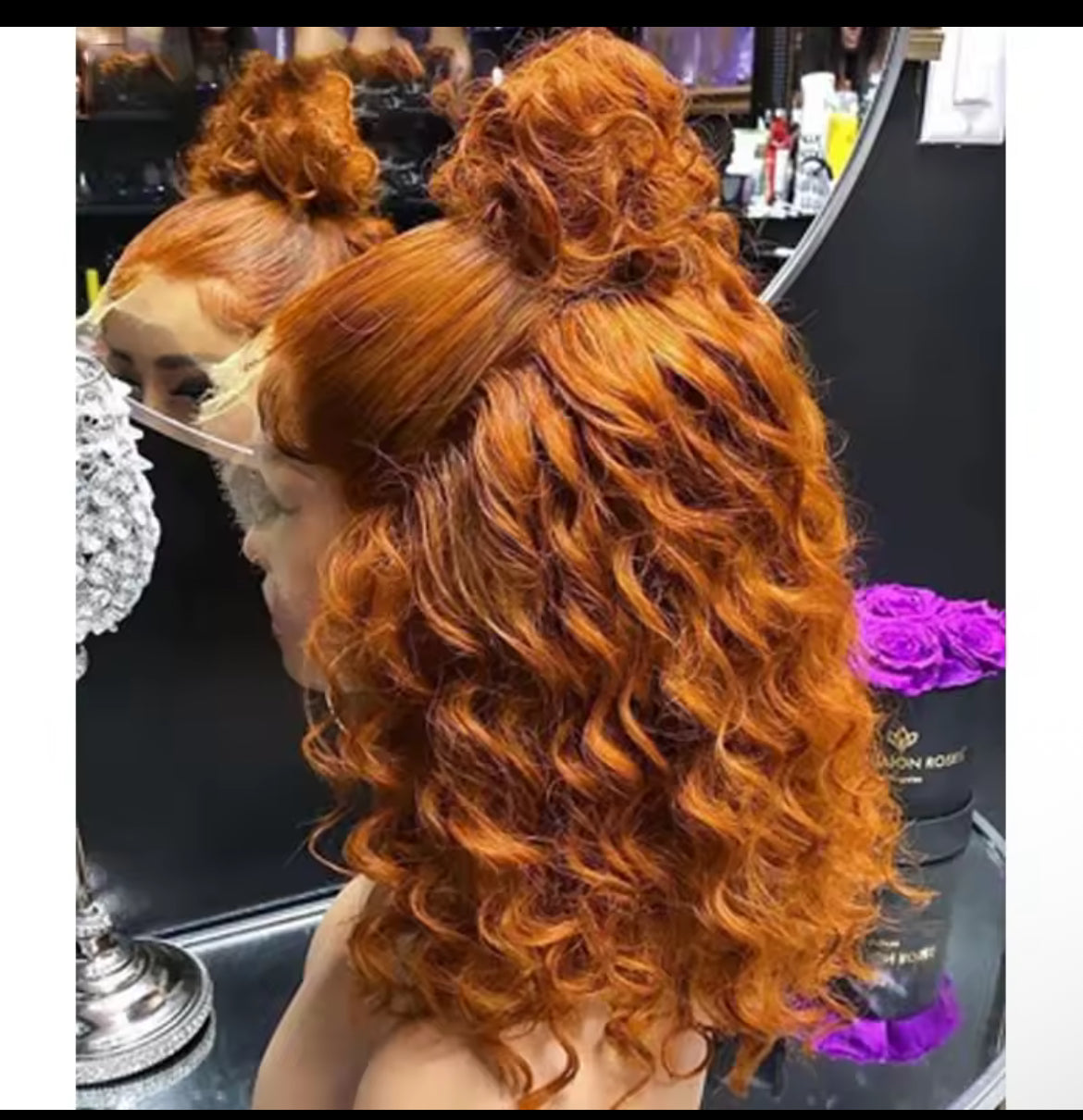 Ginger Vague Profonde , Perruque Cheveux Humains 13X4 Dentelle Gingembre Vague Profonde