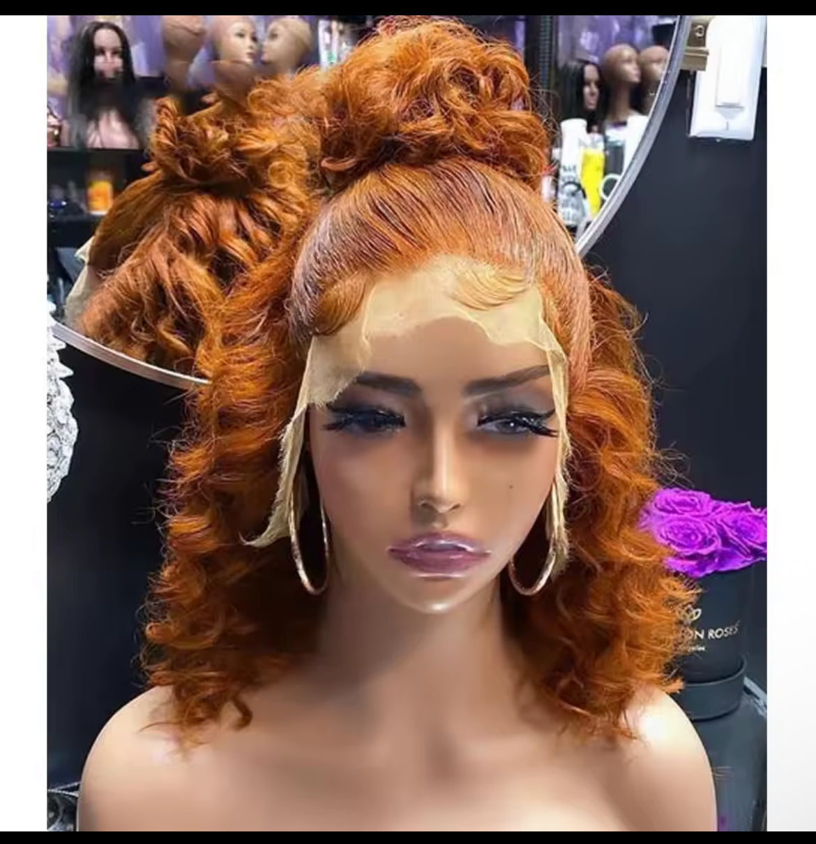 Ginger Vague Profonde , Perruque Cheveux Humains 13X4 Dentelle Gingembre Vague Profonde