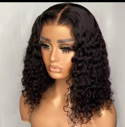 Perruque Lace Wig Deep Wave Brésilienne Naturelle, cheveux vierges, 13X4, Densité 150% partie Latéral Pour Femme
