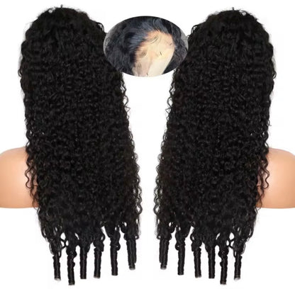 Perruques de cheveux humains bouclés birmans 12A boucles de lutin brésiliennes 200% perruque frontale en dentelle transparente pour les femmes perruques de dentelle complète bouclée birmane