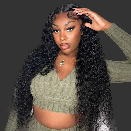 Perruque frontale HD transparente ondulée 13x4/13x6 en cheveux humains bouclés pour femmes, perruque frontale en dentelle ondulée profonde