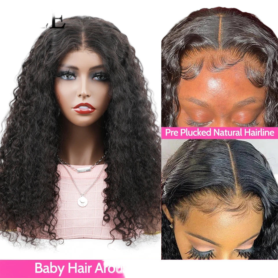 Perruque frontale HD transparente ondulée 13x4/13x6 en cheveux humains bouclés pour femmes, perruque frontale en dentelle ondulée profonde