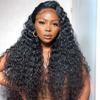 Perruque sans colle 6x9 en cheveux humains, nœuds pré-blanchis, ondulations profondes, lace front, prête à porter, prédécoupée, en dentelle, cheveux humains, pré-épilée