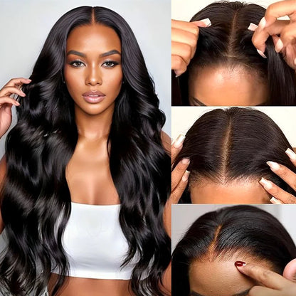 Perruque à ondulations dégradées 7x5 sans colle, cheveux humains, prête à porter, pré-épilée, perruques avec dentelle prédécoupée