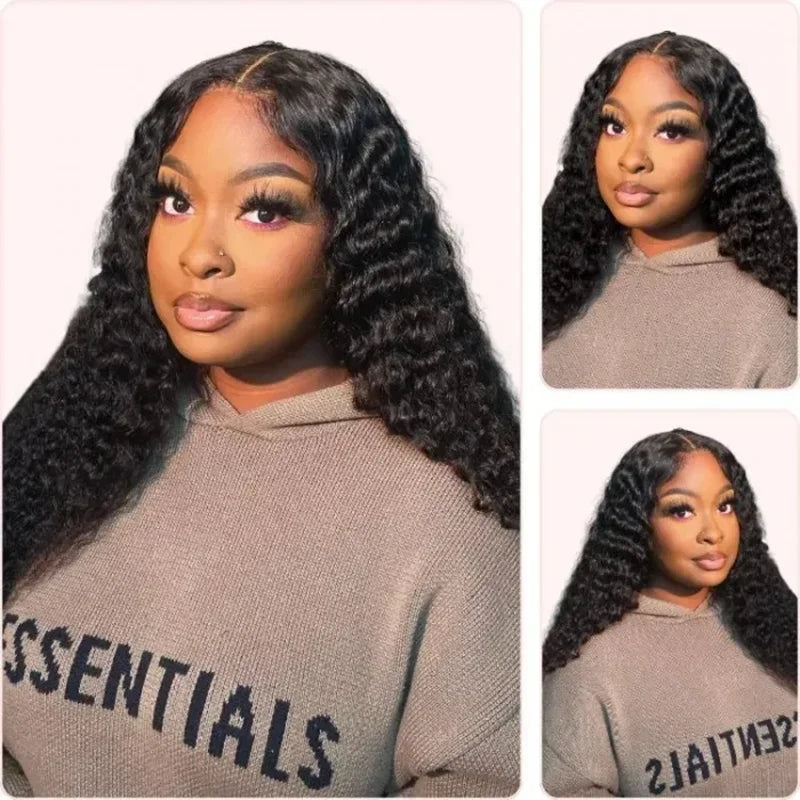 Perruques 7x5 Wear And Go en cheveux humains ondulés, perruques bouclées avec dentelle frontale, perruques pré-épilées sans colle, prêtes à porter