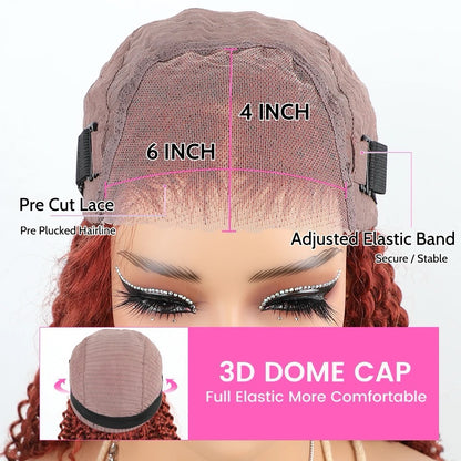 Perruques Water Wave Wear Go pré-épilées sans colle, perruques pré-décolorées avec fermeture en dentelle 6x4,