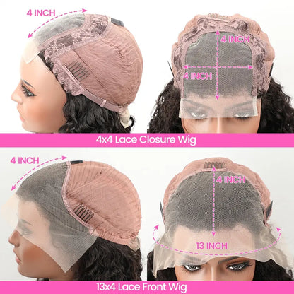 Perruque marron chocolat en cheveux humains pour femmes, perruque brésilienne ondulée avec lace front et fermeture en dentelle.