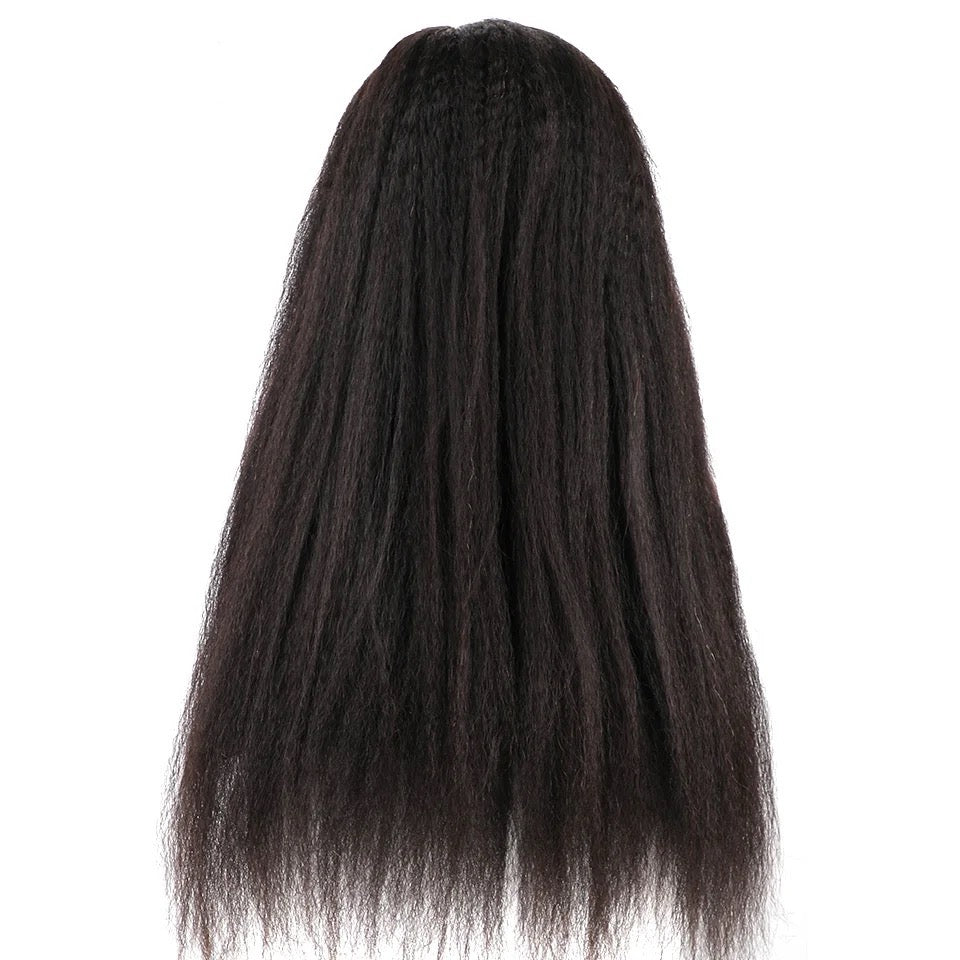 Perruque brésilienne crépue lisse 13x4 HD sans colle avec dentelle frontale, cheveux humains, prête à porter, perruque Yaki lisse 6x4