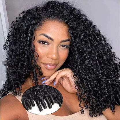 Perruque Isee Birmane Bouclée Flip Over Half Wig Mongole sans colle avec cordon de serrage et clips invisibles en cheveux humains