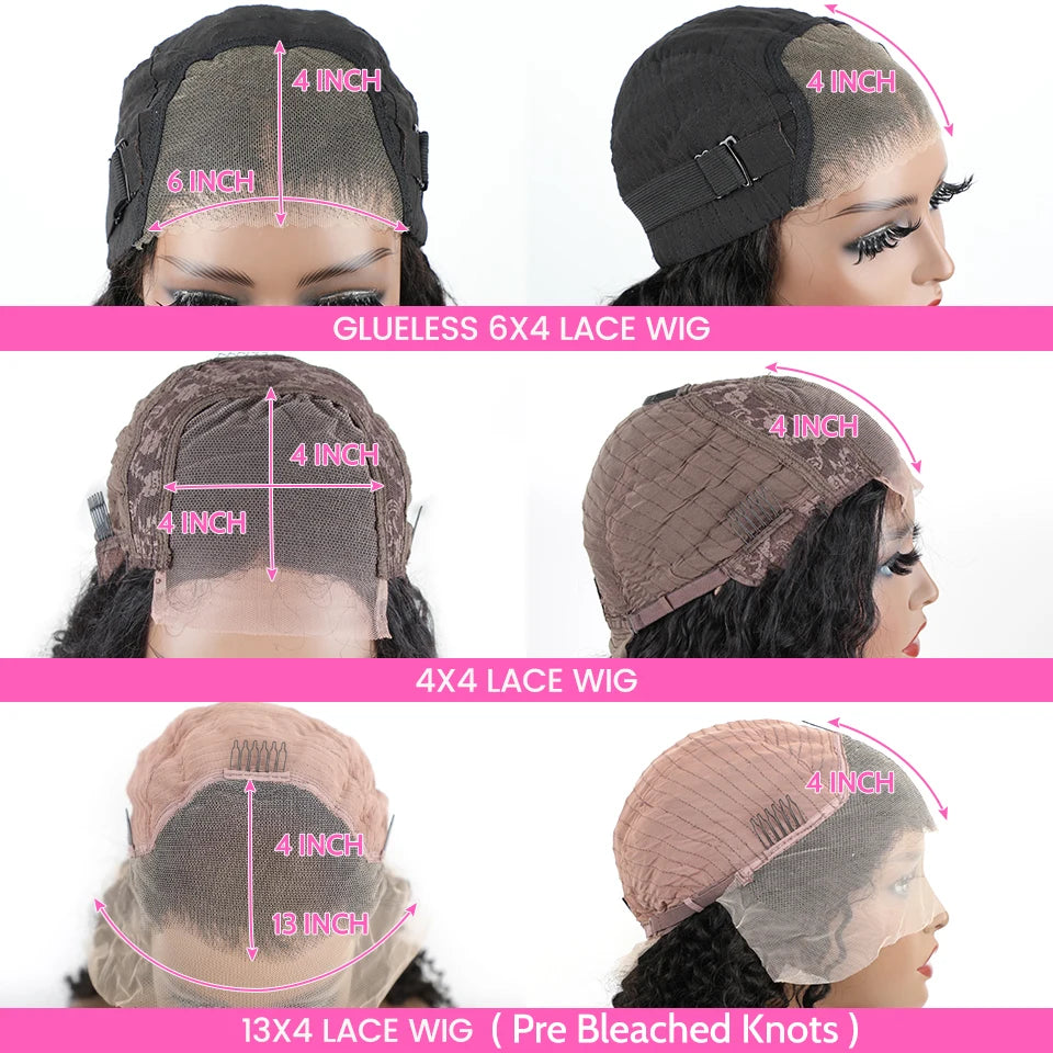 Perruque sans colle Wear Go ISEE indienne crépue bouclée courte bob 7x5, cheveux humains prêts à porter, 13x4, nœuds pré-blanchis