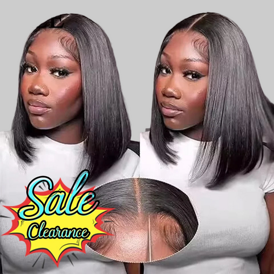 Perruque bob brésilienne 7x5 HD sans colle, transparente, lisse, avec lace front en cheveux humains, prête à porter, pré-coupée et pré-épilée