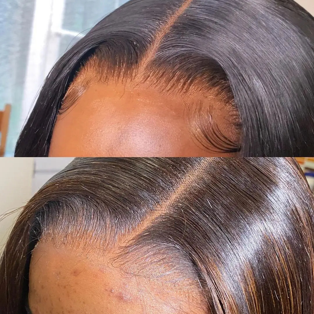 Perruque bob brésilienne 7x5 HD sans colle, transparente, lisse, avec lace front en cheveux humains, prête à porter, pré-coupée et pré-épilée