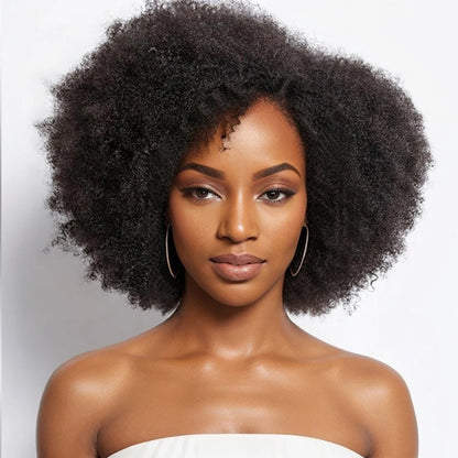 Perruques afro pour femmes noires, perruques crépues bouclées avec dentelle frontale, perruques afro courtes, cheveux humains, 13x4x2, dentelle HD, naissance de cheveux naturelle, sans colle, 250 %
