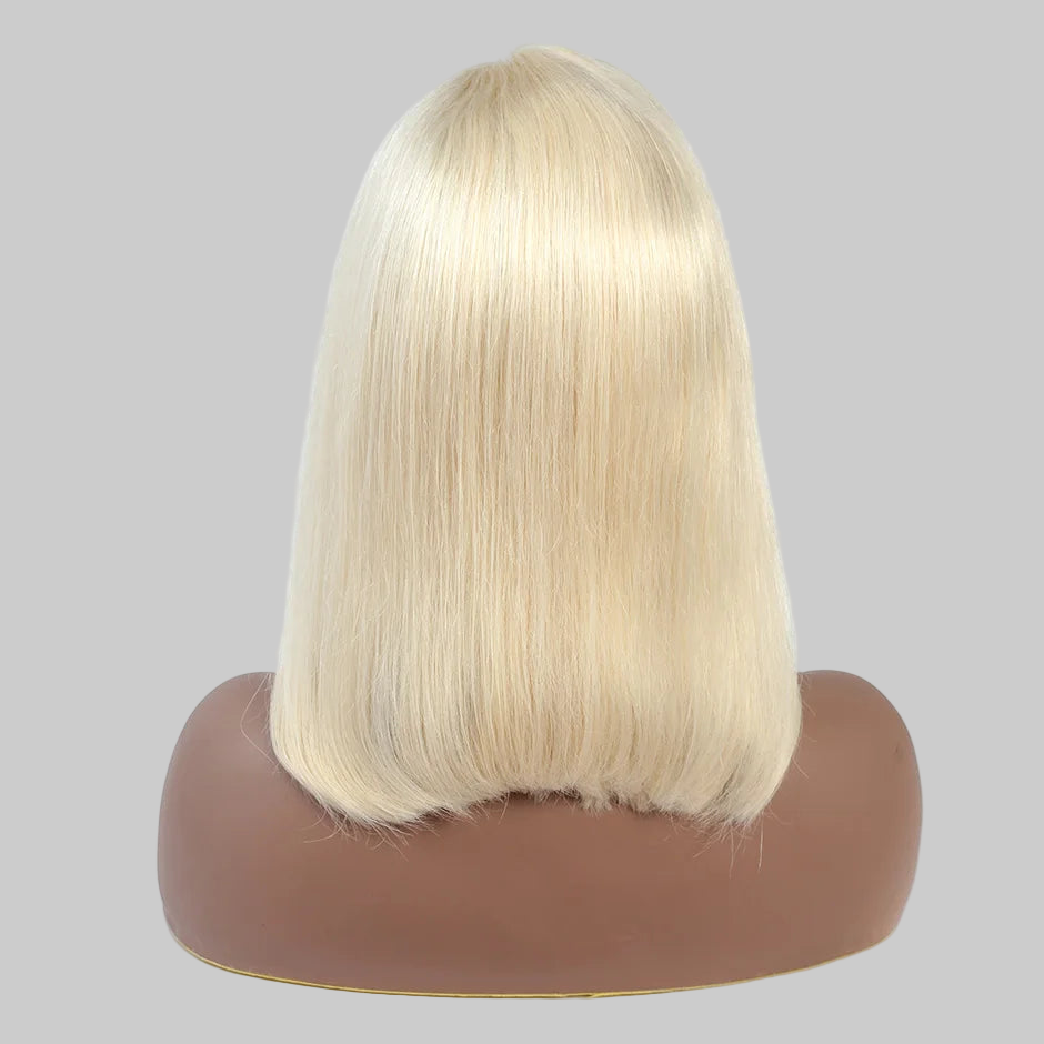 Perruque bob lisse 613, perruque en cheveux humains 150 % malaisiens avec lace front 13x4 pour femmes.