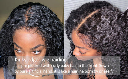 Perruque afro bouclée crépue 13x6 HD, densité 250, 100 % cheveux humains, 13x4, bords 4C, perruque frontale ondulée profonde, pour femmes